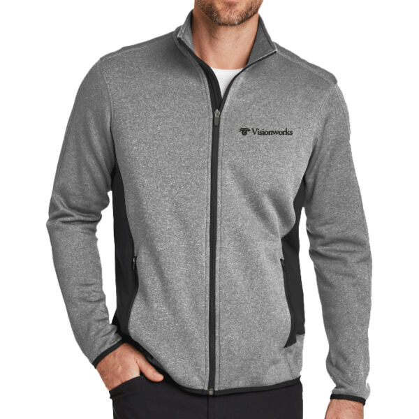 EDDIE BAUER FULL ZIP HEATHER STRETCH FLEECE JACKET Thumbnail