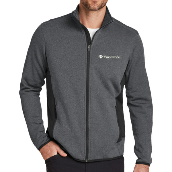 EDDIE BAUER FULL ZIP HEATHER STRETCH FLEECE JACKET Thumbnail